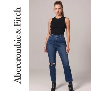 Abercrombie Curve Love Ultra High Rise Ankle Straight Jeans Blue Size 25 /0